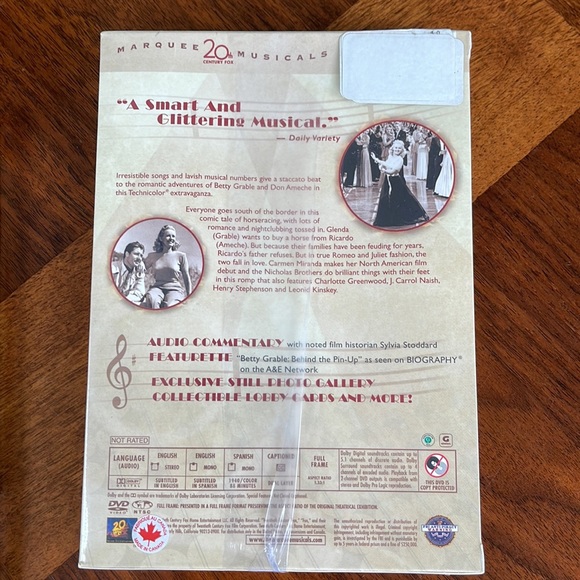 NEVER OPENED SEALED - BETTY GRABLE - PIN UP GIRL & DOWN ARGENTINE WAY - DVDS!! - Picture 6 of 8